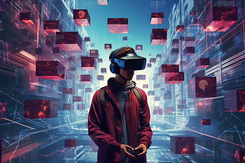 赛博VR眼镜赛博朋克头戴式眼镜素材