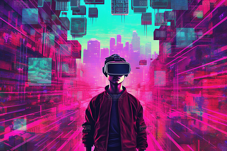 赛博VR眼镜夜之城电子设备素材