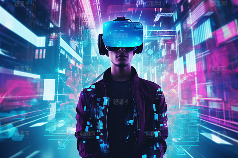 赛博VR眼镜头戴式眼镜高清素材