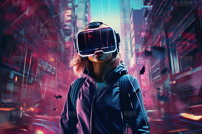 赛博VR眼镜赛博朋克未来素材