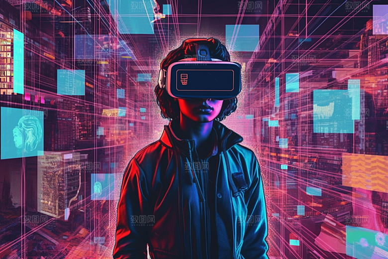 赛博VR眼镜夜之城高清素材