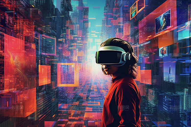 赛博VR眼镜时尚未来素材
