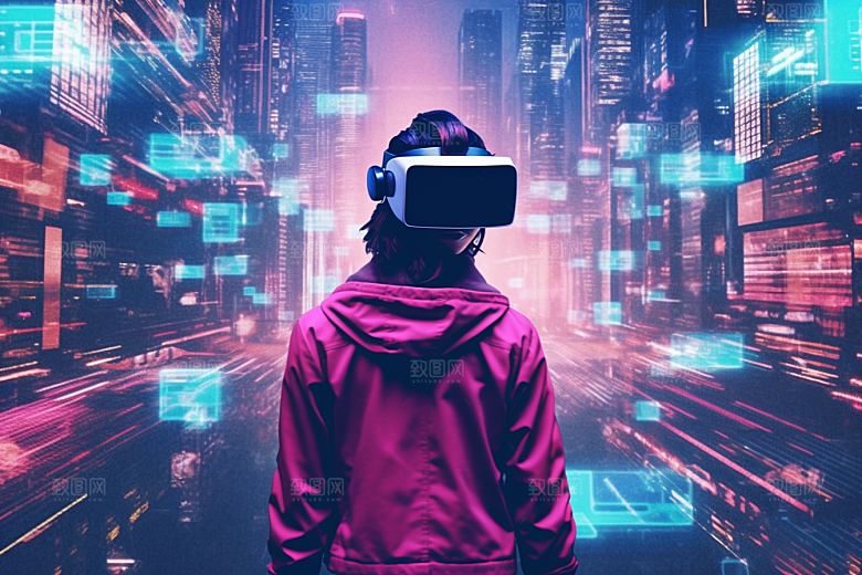 赛博VR眼镜科技赛博朋克素材