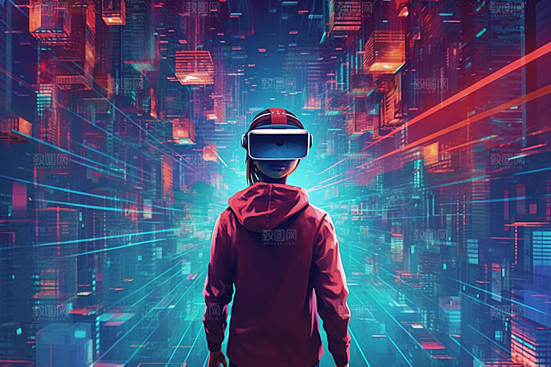 赛博VR眼镜光效科技素材