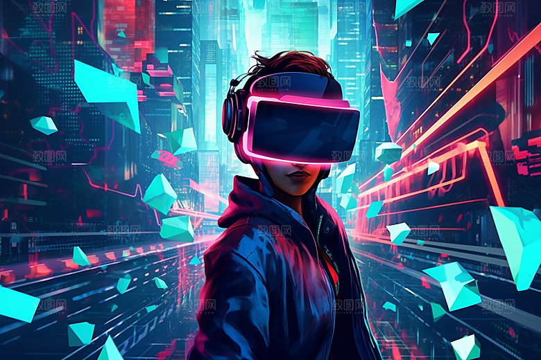 赛博VR眼镜未来夜之城素材