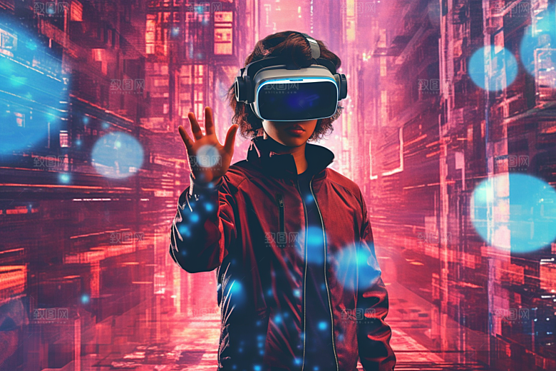 赛博VR眼镜夜之城信息技术素材