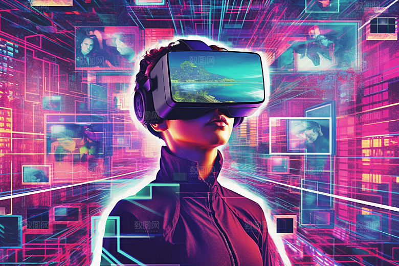 赛博VR眼镜头戴式眼镜科幻素材