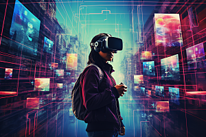 赛博VR眼镜夜之城时尚素材