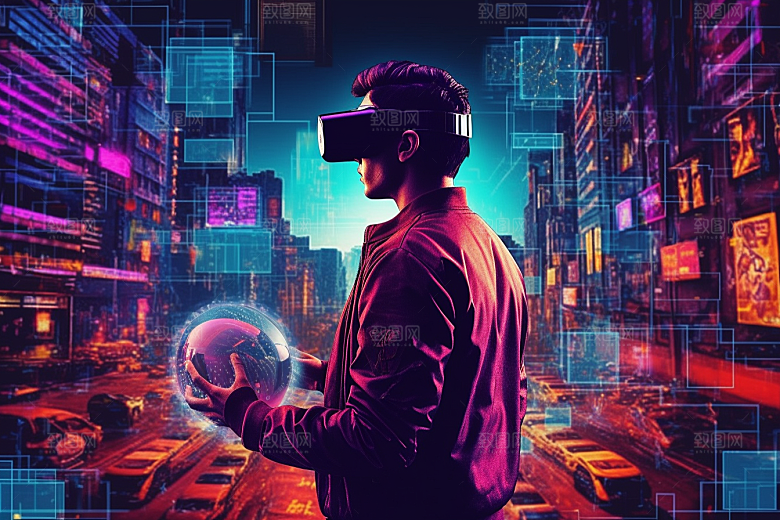 赛博VR眼镜高清科技素材