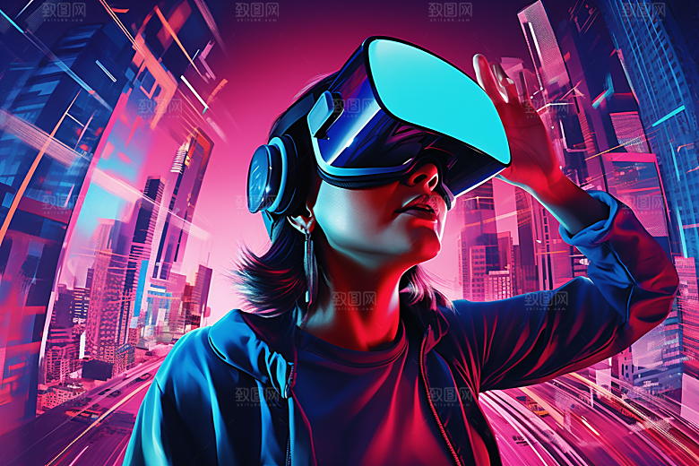 赛博VR眼镜信息技术光效素材