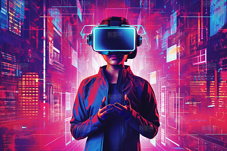 赛博VR眼镜赛博朋克头戴式眼镜素材