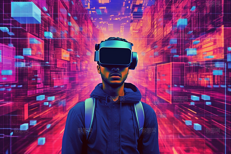 赛博VR眼镜头戴式眼镜电子设备素材