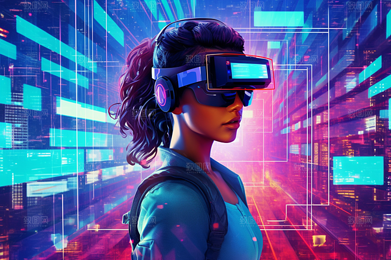 赛博VR眼镜电子设备科幻素材