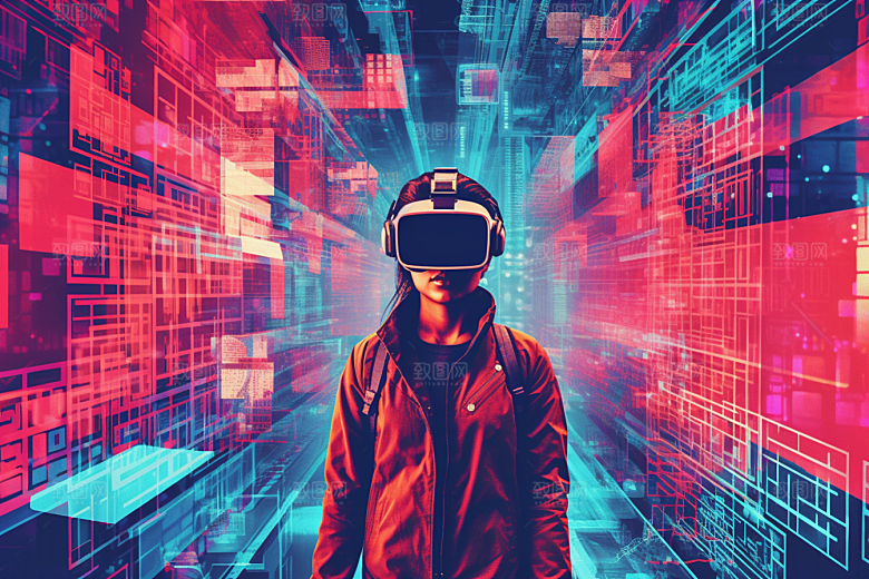 赛博VR眼镜高清夜之城素材