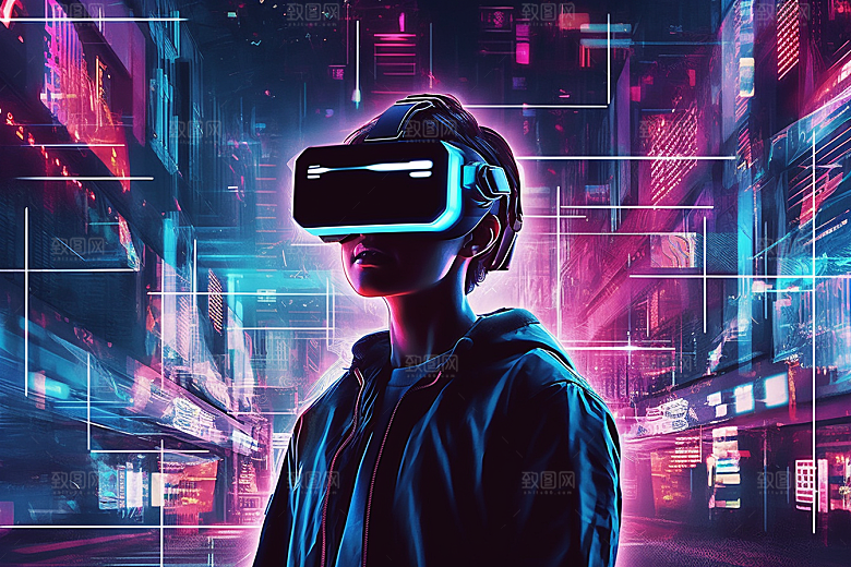 赛博VR眼镜光效高清素材
