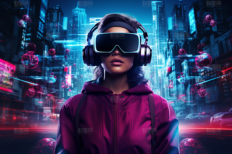 赛博VR眼镜科技光效素材