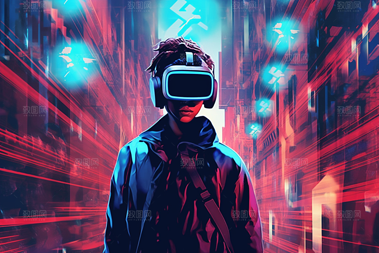 赛博VR眼镜未来电子设备素材