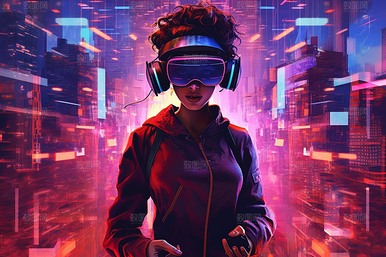 赛博VR眼镜电子设备未来素材
