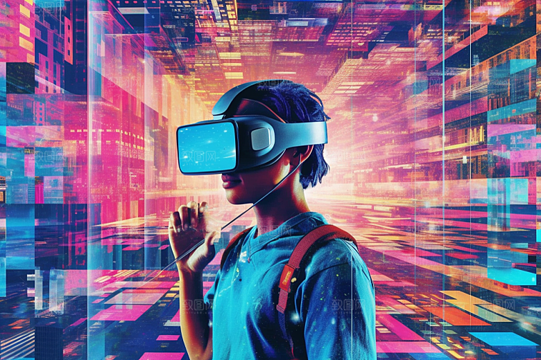 赛博VR眼镜时尚光效素材