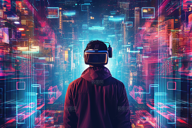 赛博VR眼镜赛博朋克信息技术素材