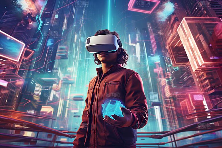 赛博VR眼镜科技光效素材