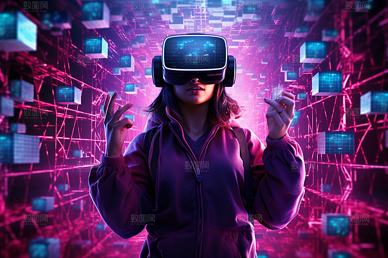 赛博VR眼镜赛博朋克未来素材