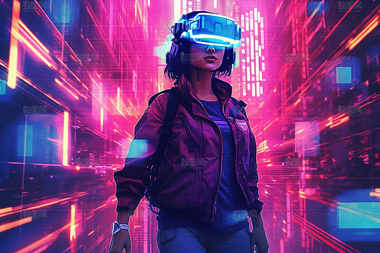 赛博VR眼镜科技光效素材