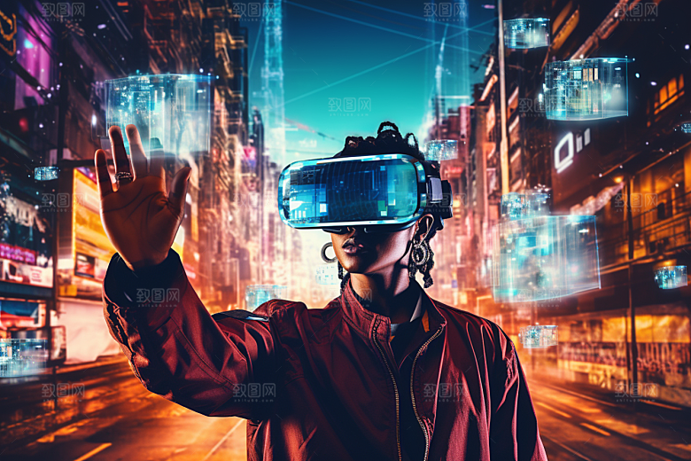 赛博VR眼镜光效高清素材