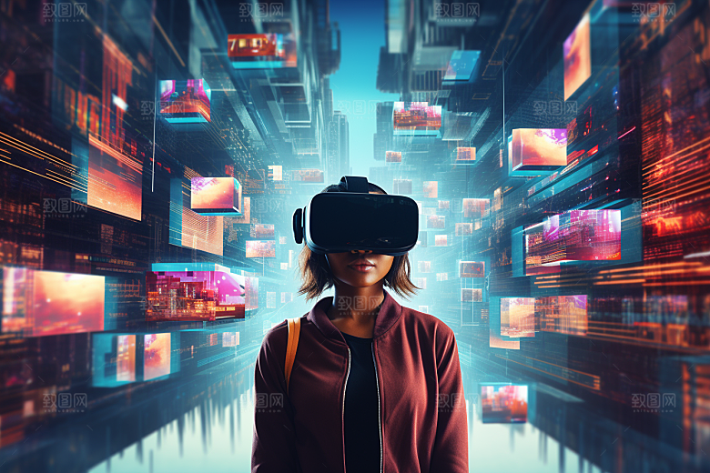 赛博VR眼镜光效赛博朋克素材