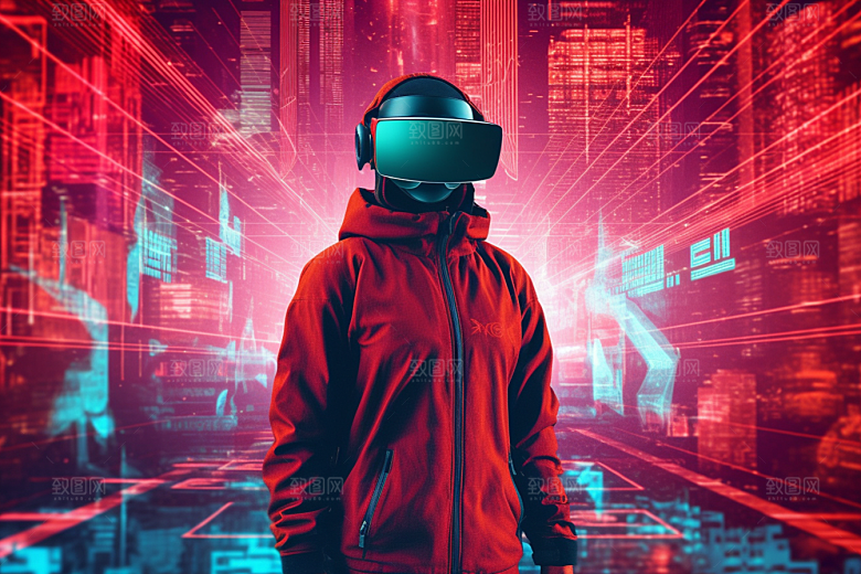 赛博VR眼镜时尚未来素材