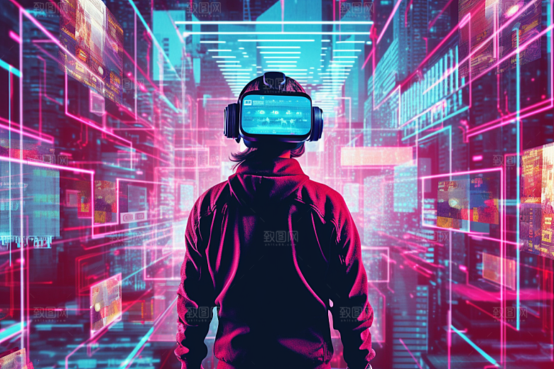 赛博VR眼镜光效科技素材