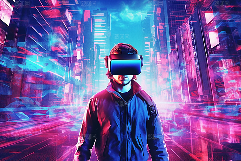 赛博VR眼镜头戴式眼镜信息技术素材