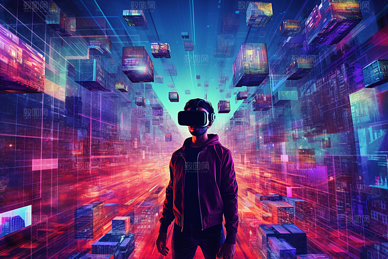 赛博VR眼镜赛博朋克未来素材