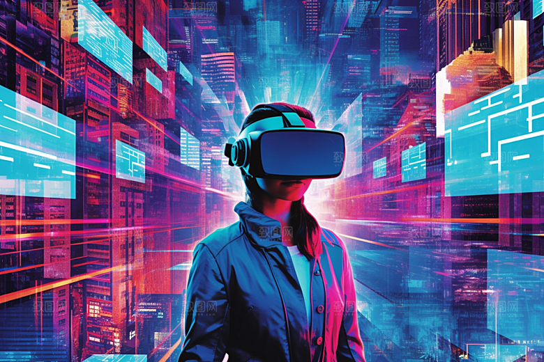 赛博VR眼镜时尚信息技术素材