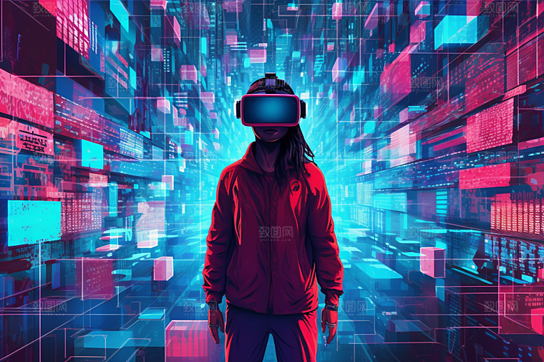 赛博VR眼镜科技未来素材