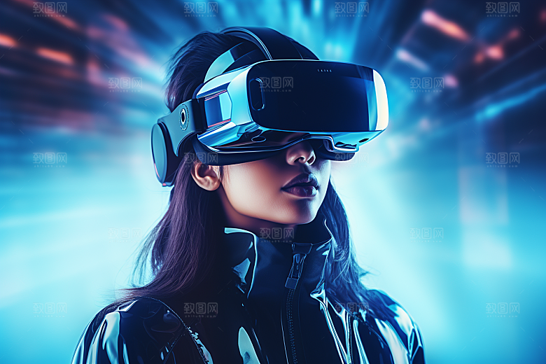 赛博VR眼镜信息技术头戴式眼镜素材