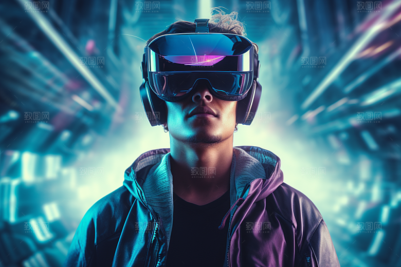 赛博VR眼镜头戴式眼镜科幻素材