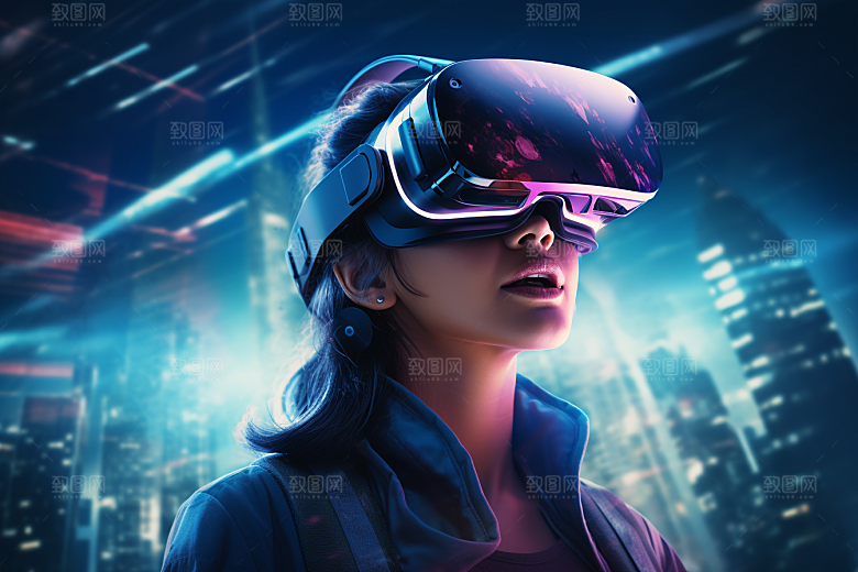赛博VR眼镜赛博朋克信息技术素材