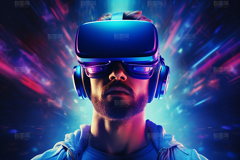 赛博VR眼镜夜之城光效素材
