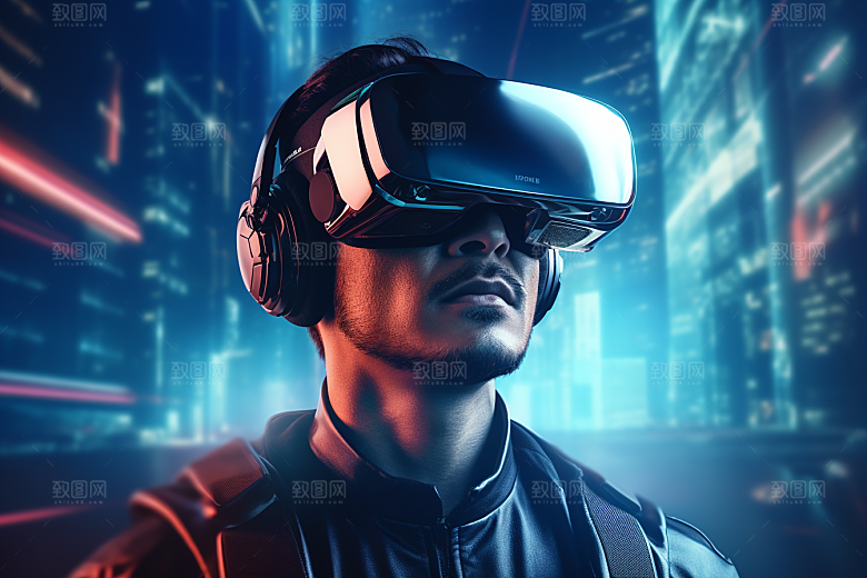 赛博VR眼镜信息技术光效素材