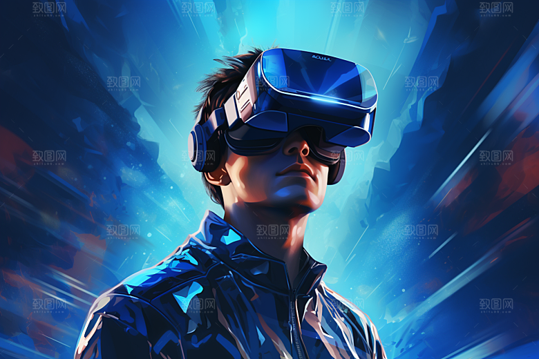赛博VR眼镜科技信息技术素材