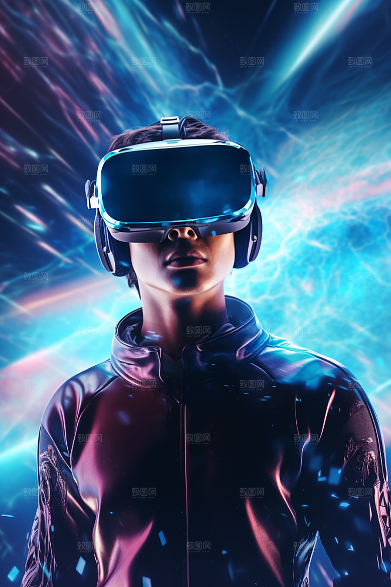 赛博VR眼镜夜之城信息技术素材