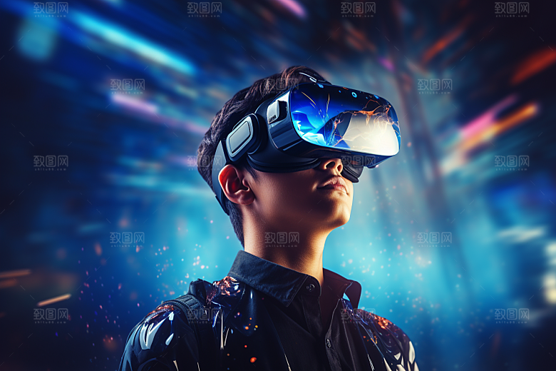 赛博VR眼镜电子设备头戴式眼镜素材