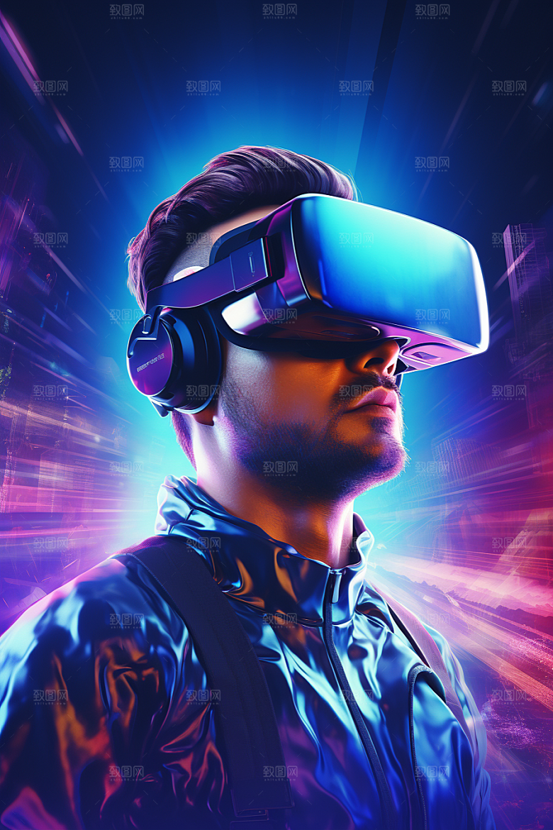 赛博VR眼镜信息技术未来素材