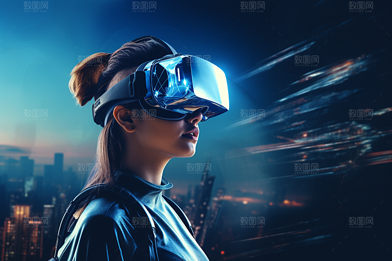 赛博VR眼镜科幻光效素材
