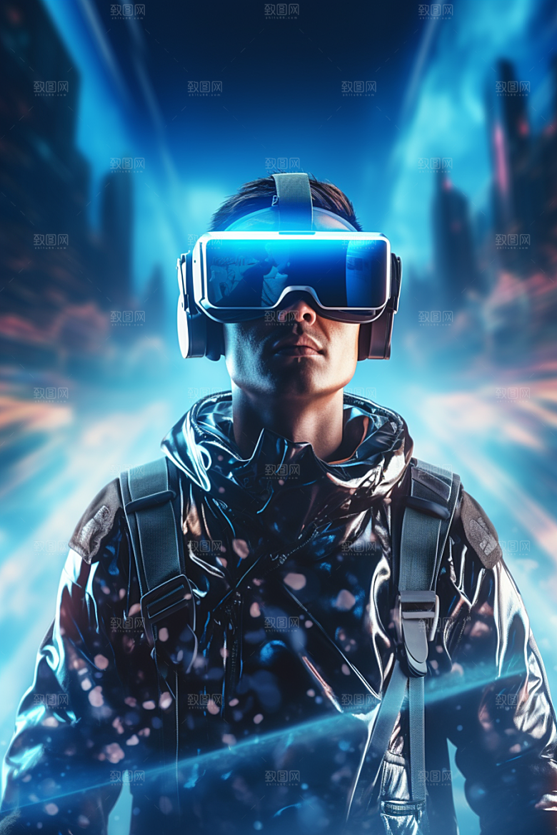 赛博VR眼镜科技科幻素材