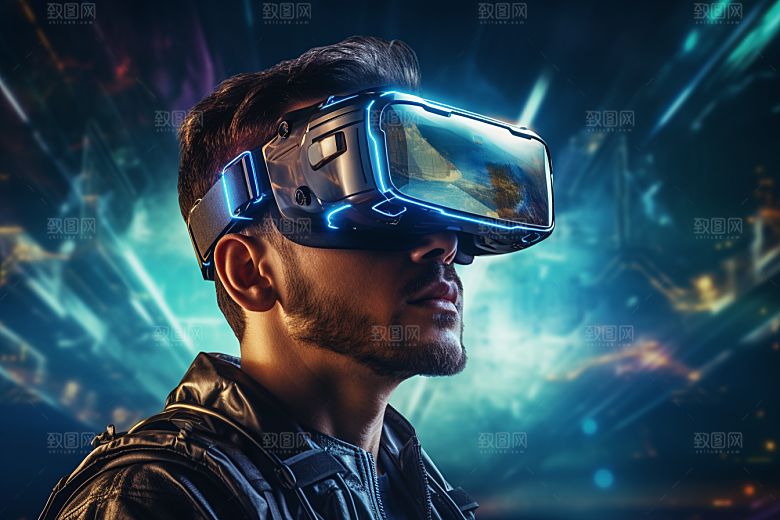 赛博VR眼镜电子设备夜之城素材