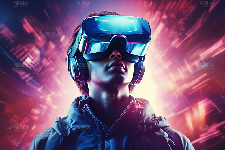 赛博VR眼镜时尚电子设备素材