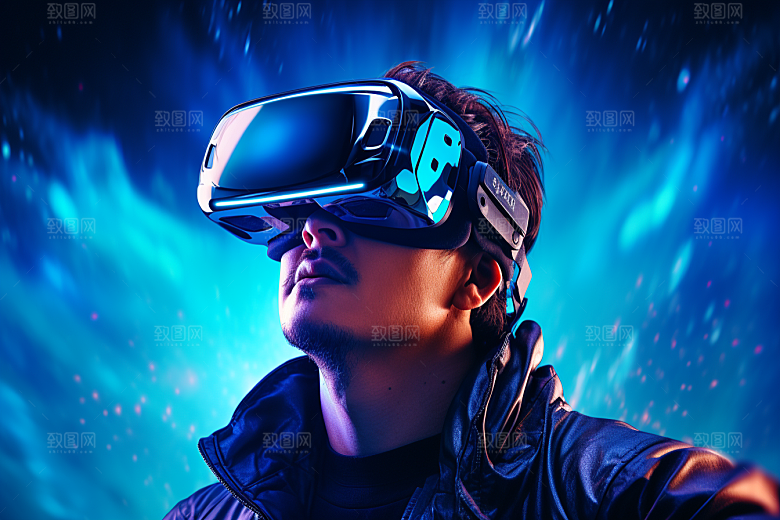 赛博VR眼镜赛博朋克头戴式眼镜素材