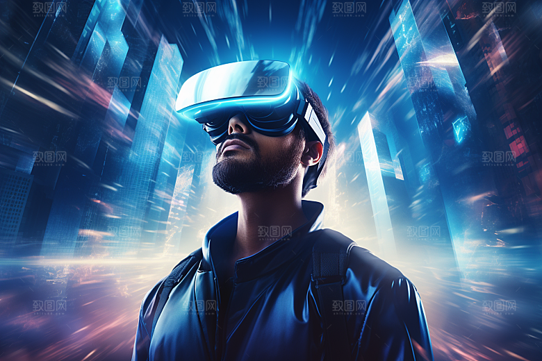 赛博VR眼镜信息技术未来素材